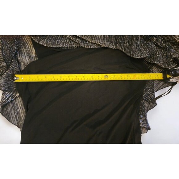 NWT Connected Apparel Cocktail Dress – Black & Silver Metallic Overlay Size 12 - Picture 6 of 7